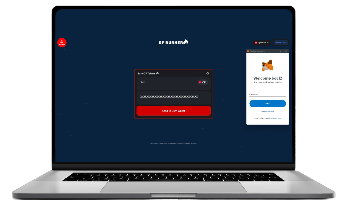 Laptop displaying the application