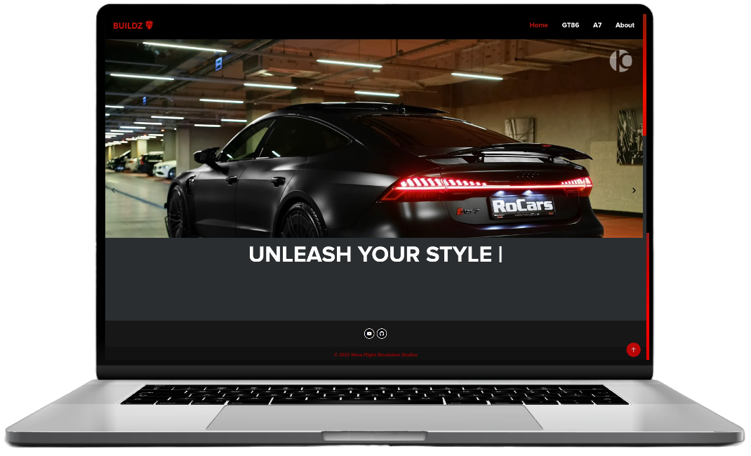 Laptop displaying the application